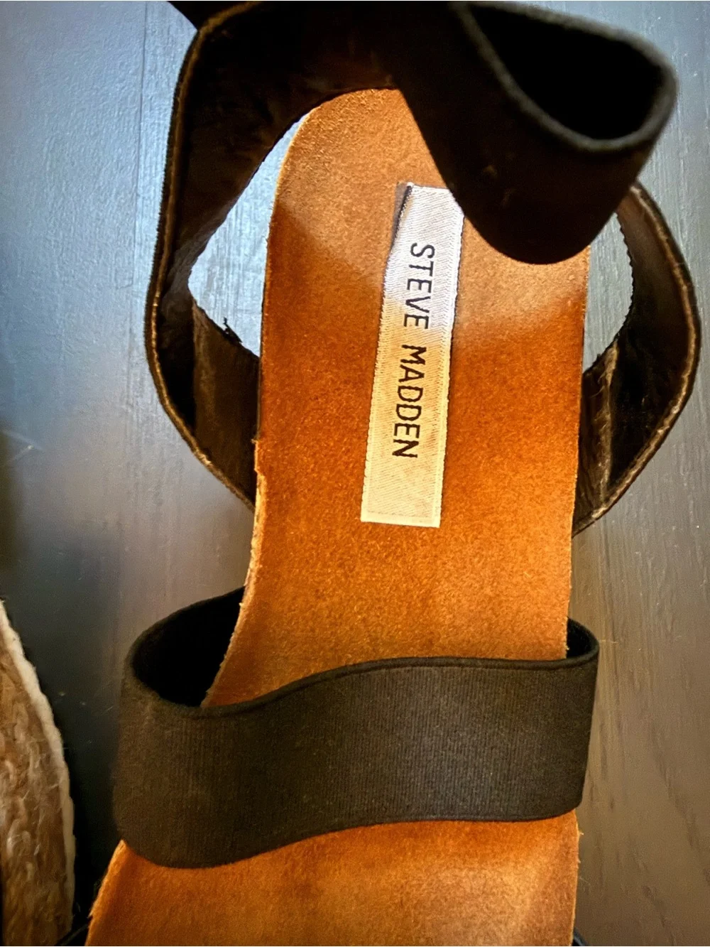 Steve Madden Black Strappy Espadrille Platform Sandals